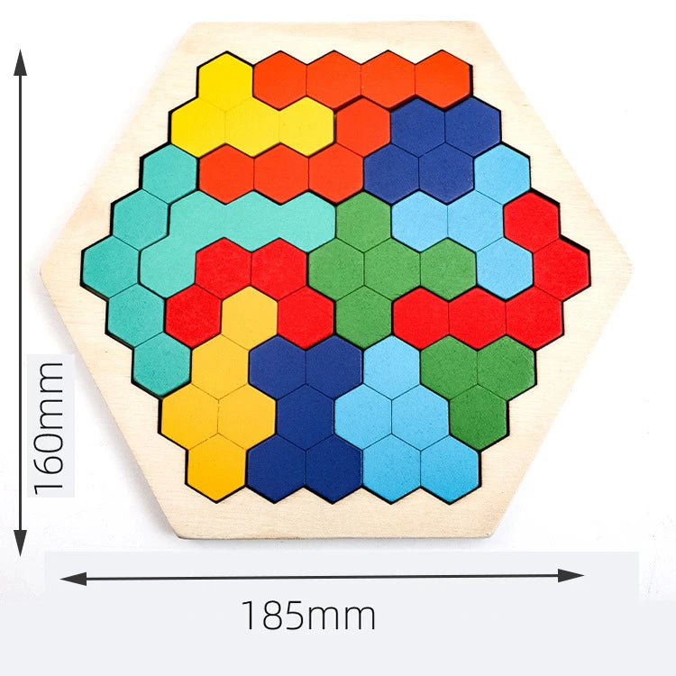 🧠 Wooden Tangram Jigsaw DIY Puzzle GLOBGRIP®