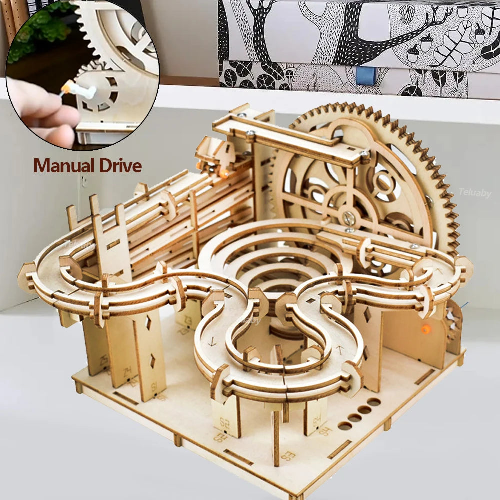🧩 3D Wooden Marble Run Puzzle GLOBGRIP®