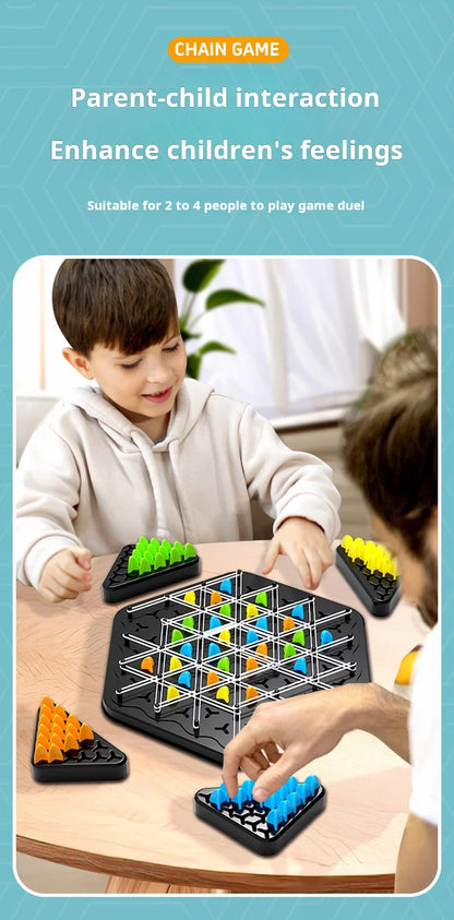 Chain Triangle Chess Game Triggle Rubber Band Game Educational Interactive Game Battle Set For Family Party Gift GLOBGRIP®