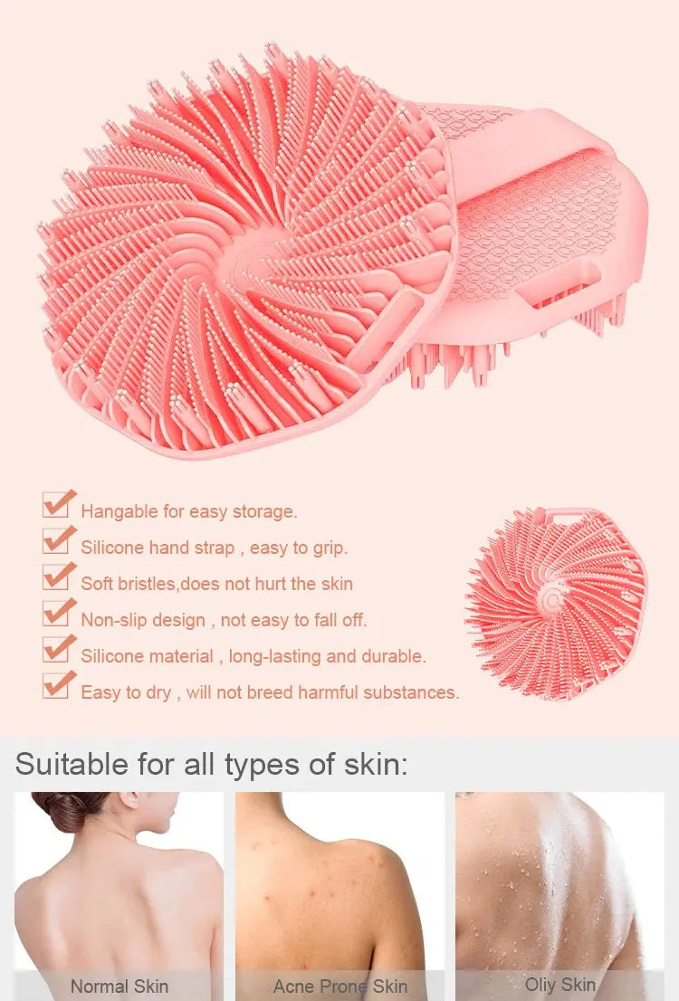 Soft Silicone Body Scrubber Bath Brush | Industrial Anti-Slip Solution GLOBGRIP®