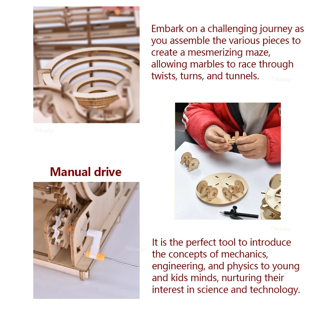 🧩 3D Wooden Marble Run Puzzle GLOBGRIP®