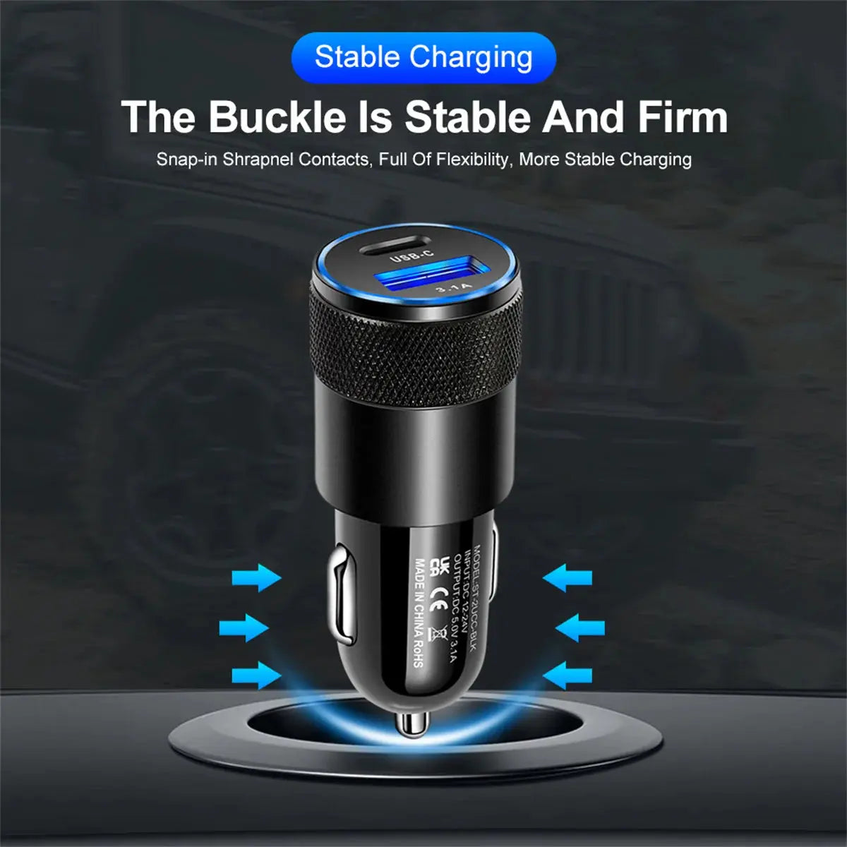 USB Car Charger Type C | Industrial Anti-Slip Solution GLOBGRIP®