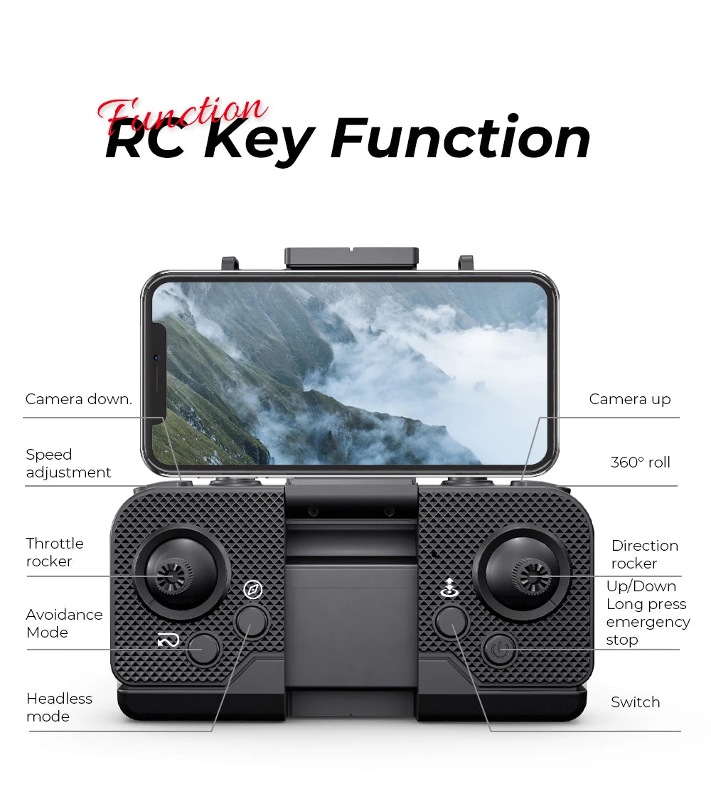 KBDFA New Drone H16 GPS Professional Dual Camera Dron Quadcopter Brushless Aerial Photography Laser Obstacle Avoidance RC Toy GLOBGRIP®