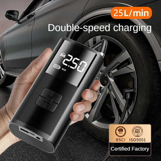 LEIBOO Portable Air Compressor for Car Tires Fast Air Pump Tire Inflator Accurate Pressure Air Pump for Motorcycle Bicycle Ball GLOBGRIP®