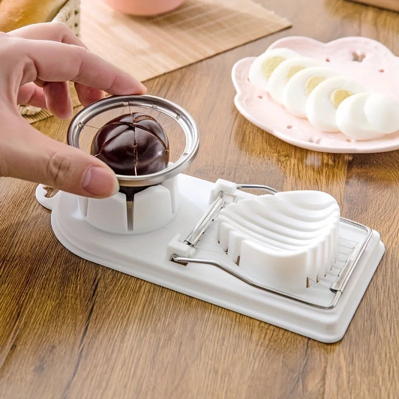 Multifunctional Egg Slicers Stainless Steel Slicer Fancy Splitter Egg Cutting Tool Home Two In One Egg Cutter Kitchen Gadgets GLOBGRIP®