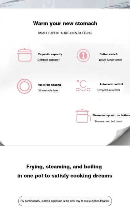 1.8L Multifunctional Electric Rice Cooker Mini Non-stick Cookware Multicooker for Home and Kitchen Appliances Pan Pots Offers GLOBGRIP®