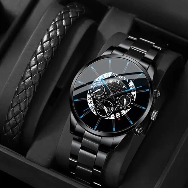 Fashion Mens Stainless Steel Watches Luxury Quartz Wristwatch Calendar Luminous Clock Men Business Casual Watch Reloj Hombre GLOBGRIP®