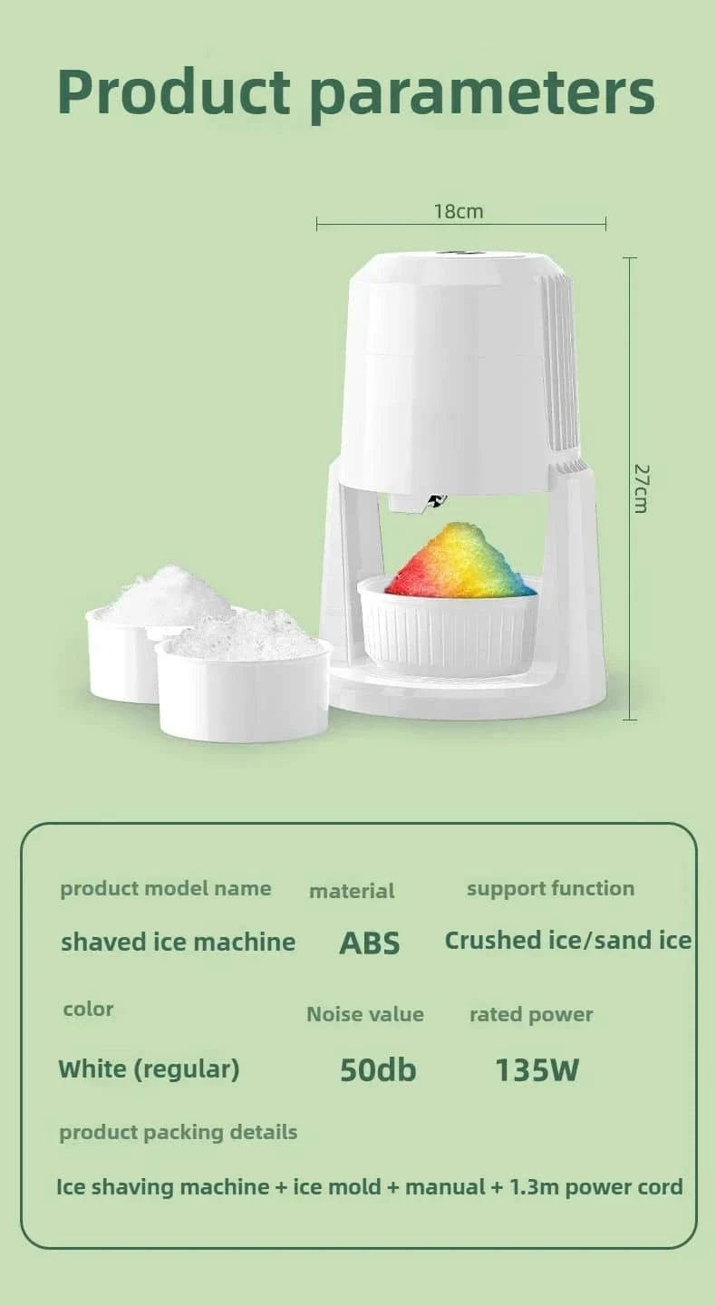 220V Automatic Electric Ice Shaver | Adjustable 2-speed Ice Crusher GLOBGRIP®