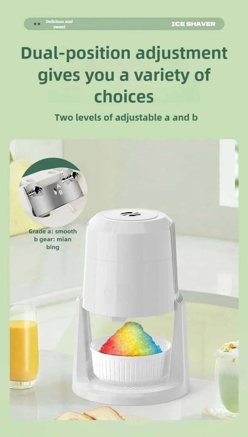 220V Automatic Electric Ice Shaver | Adjustable 2-speed Ice Crusher GLOBGRIP®