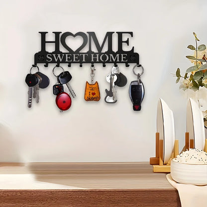 1pc Black Metal Keys Holder Wall Mount Key Holder Sweet Home Design Style Key Rack for Key Hanger With 10 Hooks GLOBGRIP®