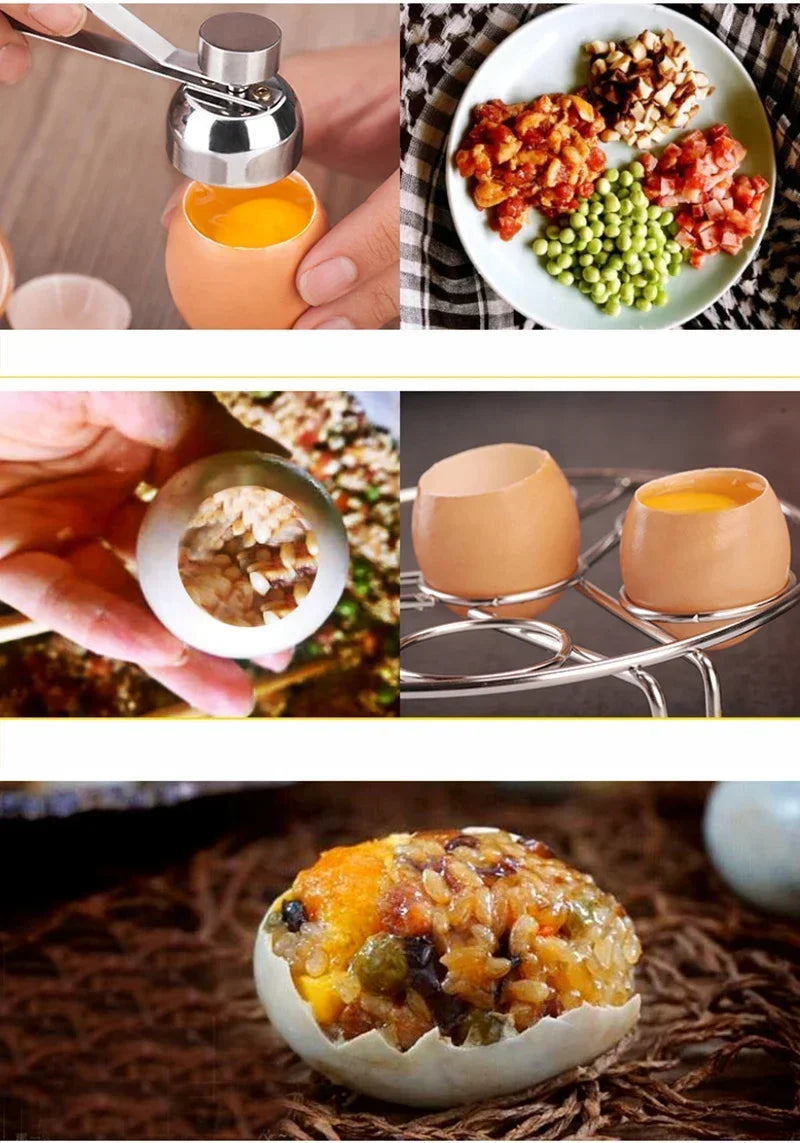 Stainless Steel Egg Topper Cutter Metal Egg Scissors Boiled Raw Opener Creative Kitchen Tool Gadgets Accessories Cool Gadgets GLOBGRIP®