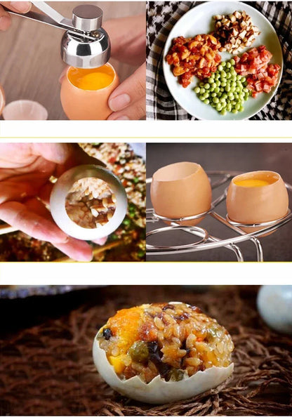 Stainless Steel Egg Topper Cutter Metal Egg Scissors Boiled Raw Opener Creative Kitchen Tool Gadgets Accessories Cool Gadgets GLOBGRIP®