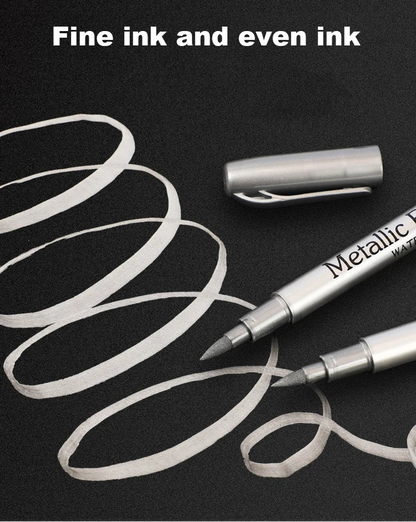 2/1Pc Brush Metallic Marker Pens Gold Silver Color Permanent Art Marker For Manga Crafts Scrapbooking School Stationery Supplies GLOBGRIP®