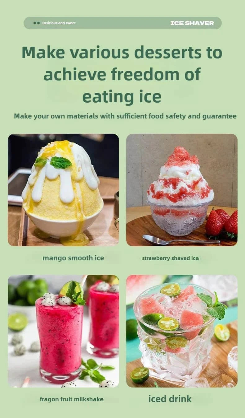 220V Automatic Electric Ice Shaver | Adjustable 2-speed Ice Crusher GLOBGRIP®