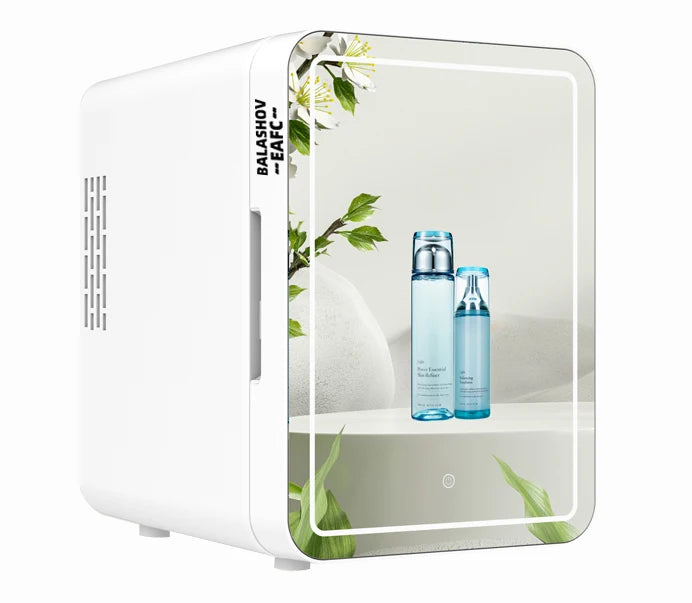 4L Mini Makeup Fridge WIth LED Light Mirror Portable Cosmetic Storage Refrigerator Keep fresh Cooler for Home Car Dual Use GLOBGRIP®