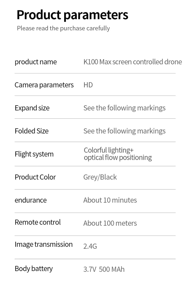 Xiaomi K100 MAX Mini Drone Professional 4K HD Dual Camera Fpv Screen Optical Flow Drone Toys Quadcopter Brushless Dron Toy Gift GLOBGRIP®