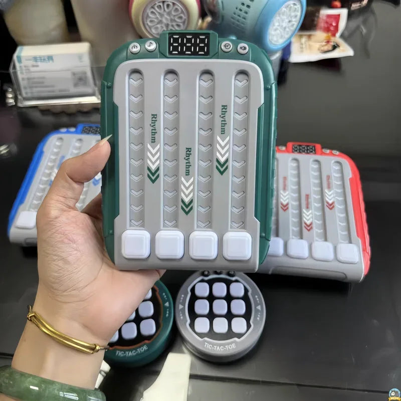 Electronic Music Rhythm Puzzle Game Machine Montessori Pockets Travel Toy Light Up Educationa Sensory Fast Push Table Game GLOBGRIP®