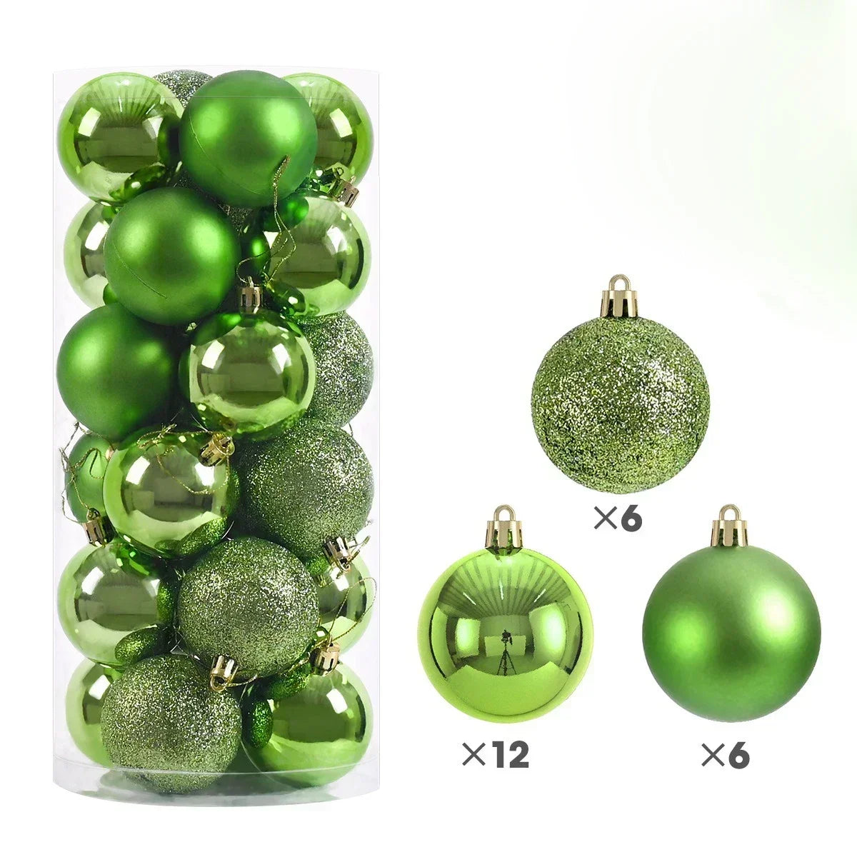 24Pcs 3/4/6CM Christmas Balls Big Ball Christmas Tree Pendant Ornaments for Party Decor 2025 New Year Navidad Gifts Accessory GLOBGRIP®