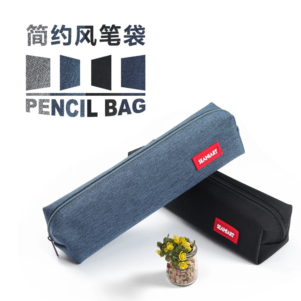 SeamiArt 1pc Small Solid Color Simple Zipper Kawai Pencil Case Mini Pen Bags Papeleria Stationery for School Office Suppliers GLOBGRIP®