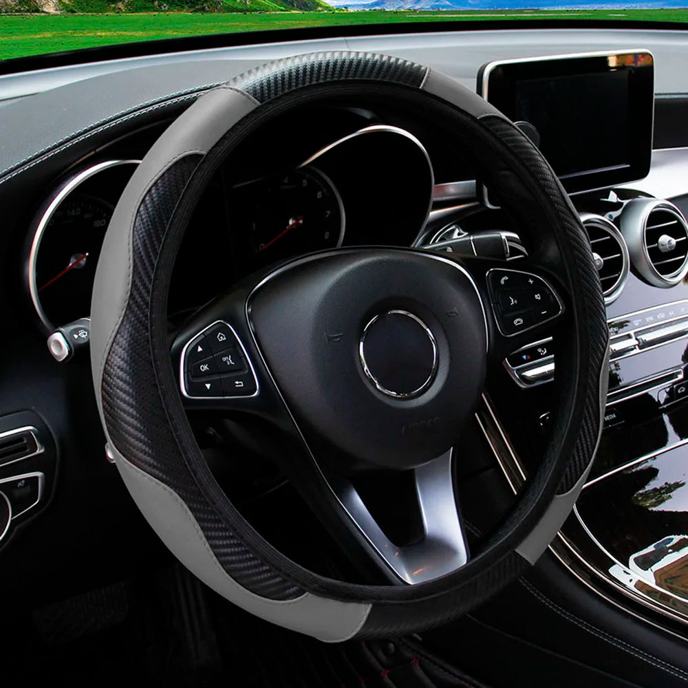 Carbon Fiber Leather Car Steering Wheel Cover GLOBGRIP®