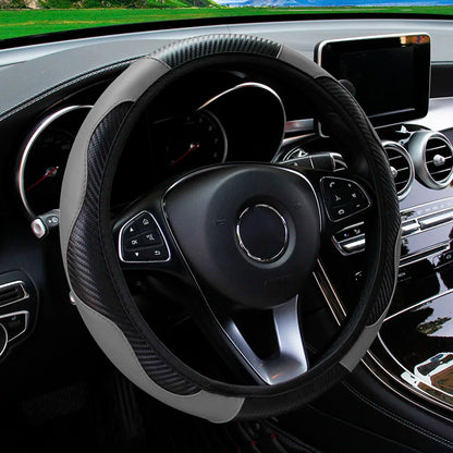 Carbon Fiber Leather Car Steering Wheel Cover GLOBGRIP®