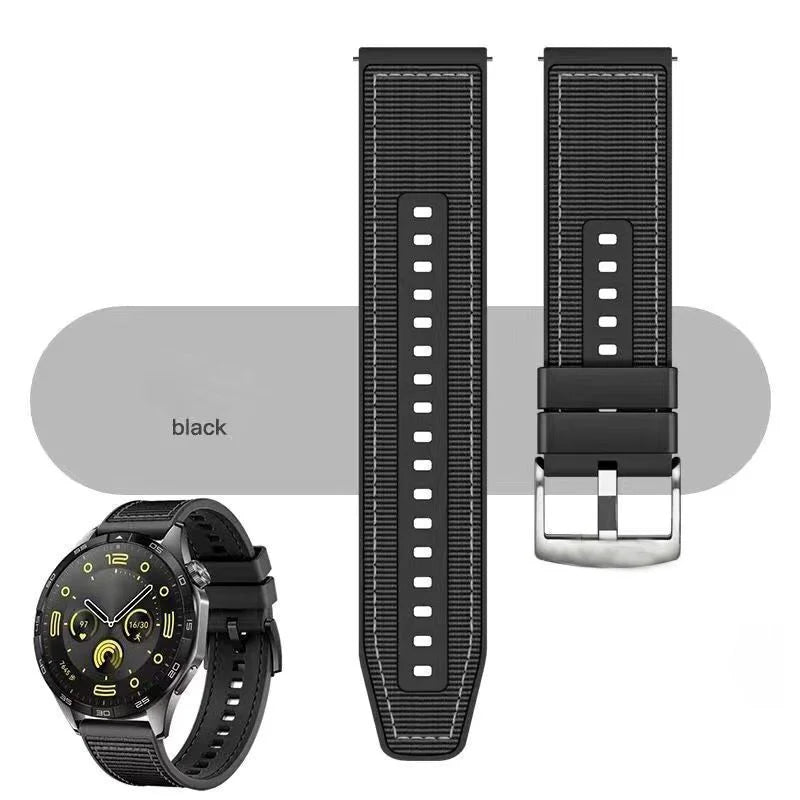 22mm Nylon Silicone Watch Bands For HUAWEI GT 4 46mm/Watch 4 Pro/GT 3 Sport Replacement Band for Samsung Galaxy Watch 6/5 Strap GLOBGRIP®
