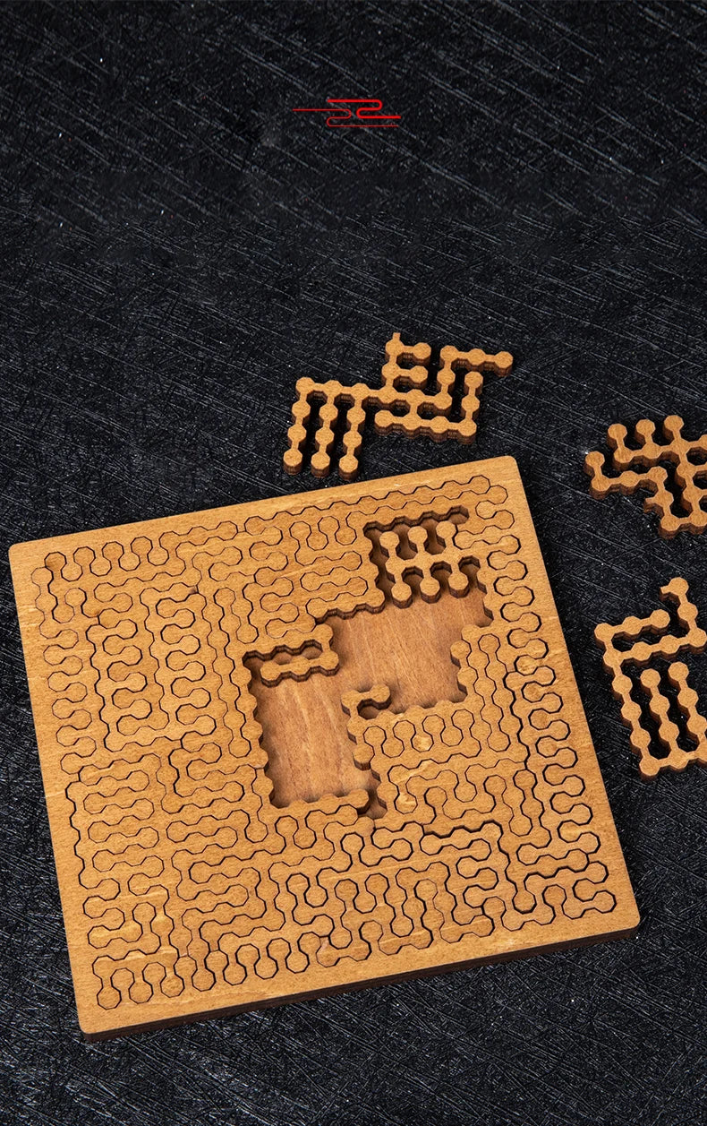 Impossible Wooden Puzzle IQ Puzzles for Adults Impossible JigSaw Puzzles Brain-teaser Ten Level Difficulty Tangram Board Games GLOBGRIP®