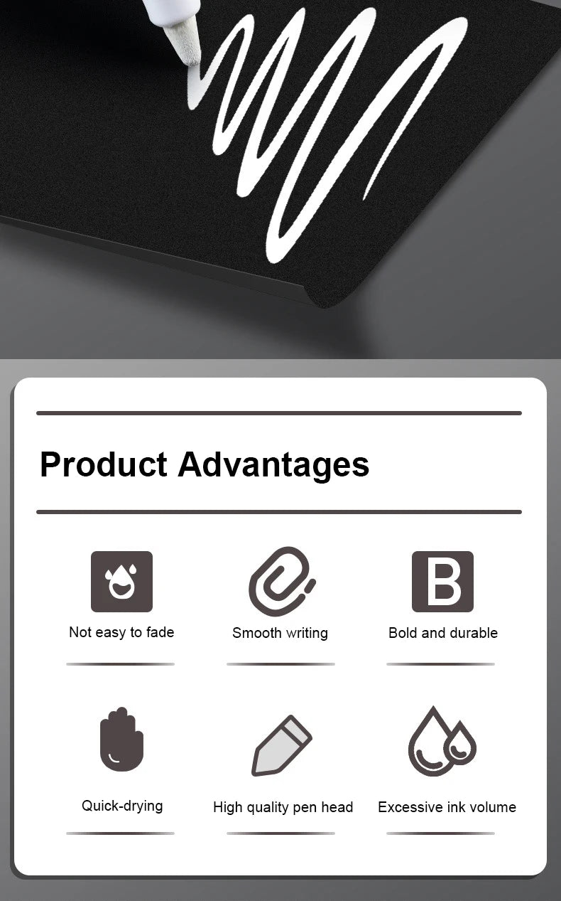 🖊️ White Permanent Marker Pens GLOBGRIP®