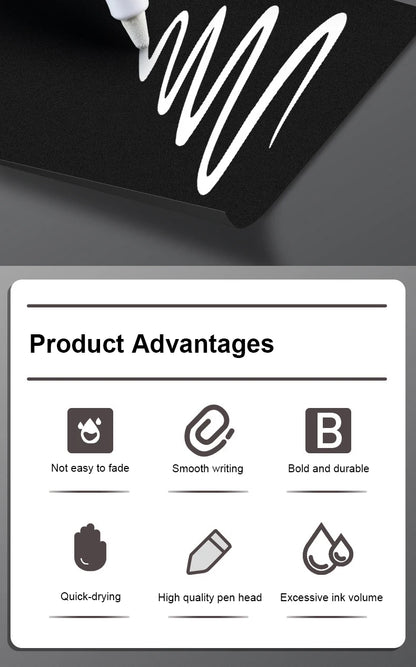 🖊️ White Permanent Marker Pens GLOBGRIP®