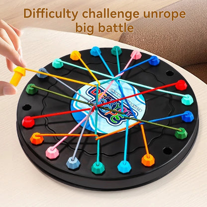 New Kid Rope Knots Puzzle  Board Game Color Line Twisted Connected Ropes Logic Thinking Table Game Parent Child Interactive Toy GLOBGRIP®