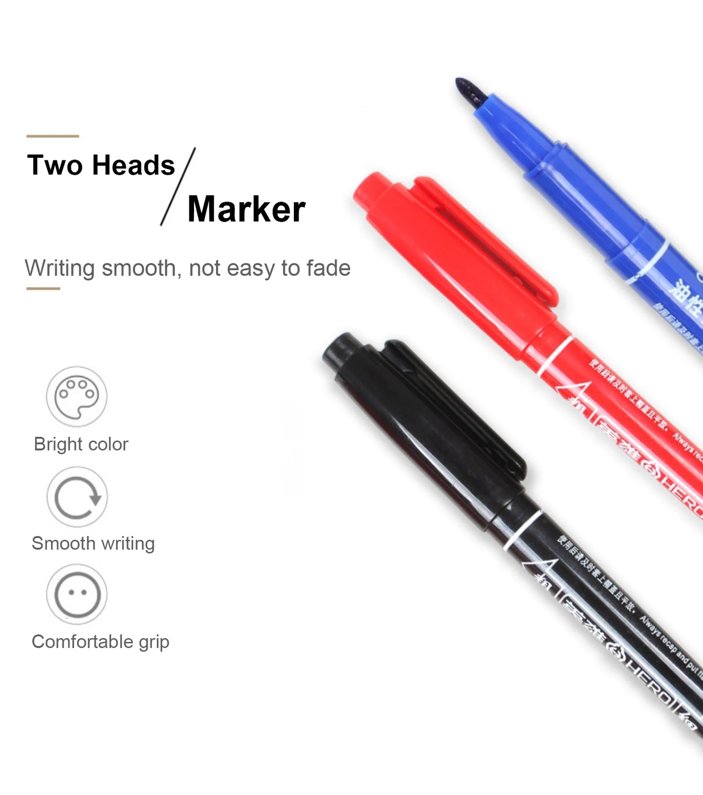 🎨  🎨 3Pcs Dual Tip Marker Pens GLOBGRIP®