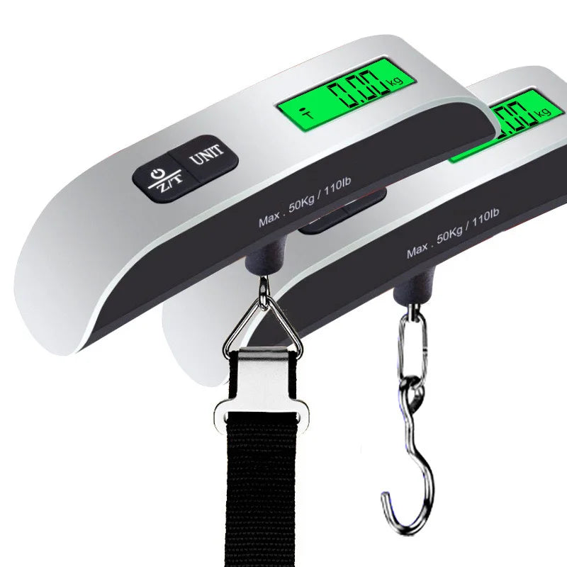 Portable High Precision Scale Digital LCD Display Suitcase Travel Bag Hanging Steelyard Hook Balance Scale Tools 110lb/50kg GLOBGRIP®