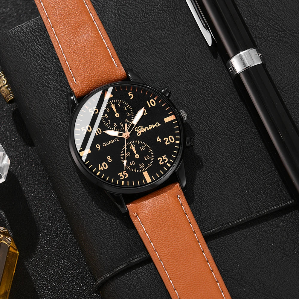 New Hip Hop Mens Fashion Watches Luxury Male Clock Wristwatch Sport MensWrist Watch Bracelet Set Relogio Masculino GLOBGRIP®