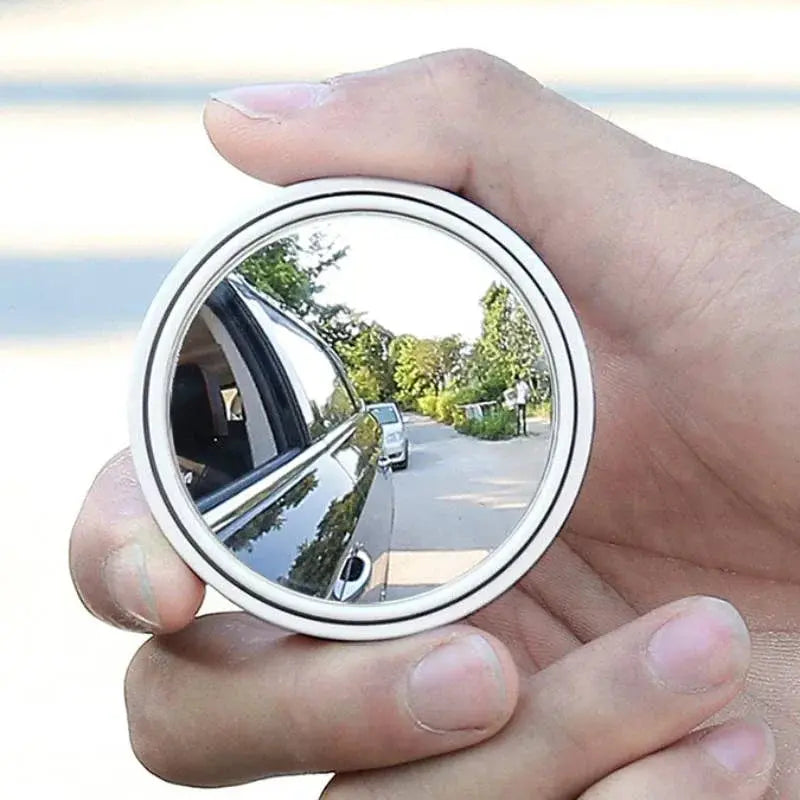 GLOBGRIP round convex blind spot mirror reflecting car side view and road behind