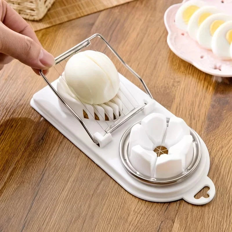 Multifunctional Egg Slicers Stainless Steel Slicer Fancy Splitter Egg Cutting Tool Home Two In One Egg Cutter Kitchen Gadgets GLOBGRIP®