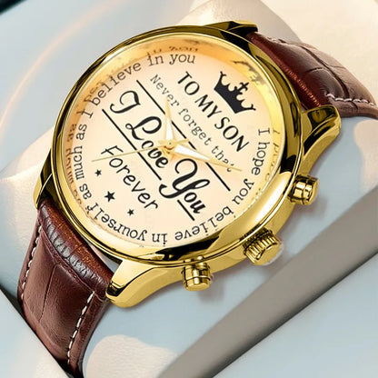 Business Love English Crown Dial Tread Wire Strap Quartz Belt Watch GLOBGRIP®