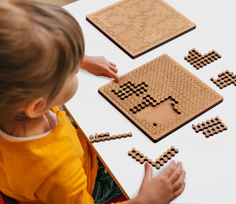 Impossible Wooden Puzzle IQ Puzzles for Adults Impossible JigSaw Puzzles Brain-teaser Ten Level Difficulty Tangram Board Games GLOBGRIP®