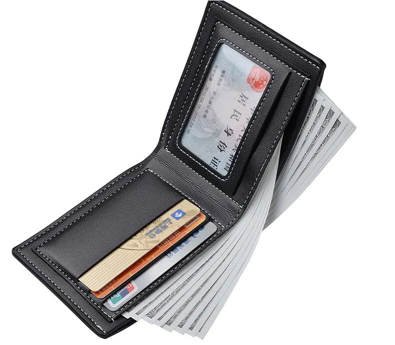 Pu Leather Men Short Wallet Thin Style Folding Young Men Credit Card Holder Wallet GLOBGRIP®