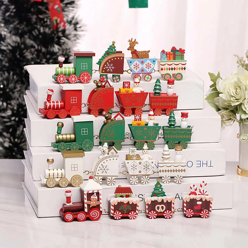 Christmas Wood Train Decoration,Christmas Ornaments With Moving Train,Home Noel,Happy New Year 2025 Gifts GLOBGRIP®