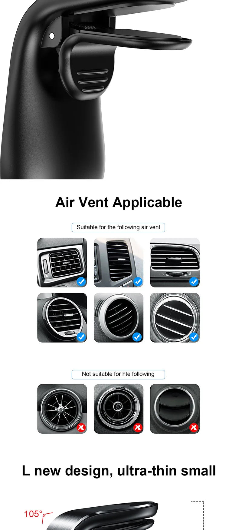 Magnetic Car Phone Holder Air Vent Clip GLOBGRIP®