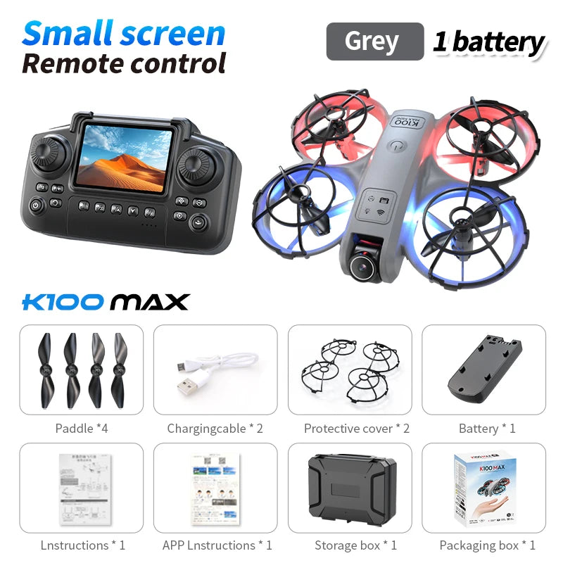 Xiaomi K100 MAX Mini Drone Professional 4K HD Dual Camera Fpv Screen Optical Flow Drone Toys Quadcopter Brushless Dron Toy Gift GLOBGRIP®