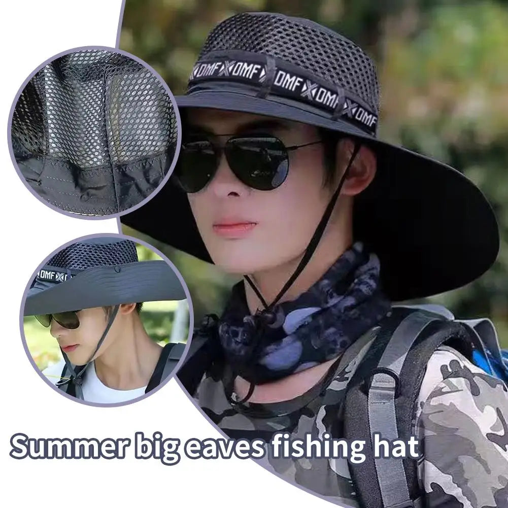 Summer Large Sun Hat Men Women Breathable Fishing Caps Sun UV Protection Mesh Fisherman Hat Hiking Outdoor Beach Cap GLOBGRIP®