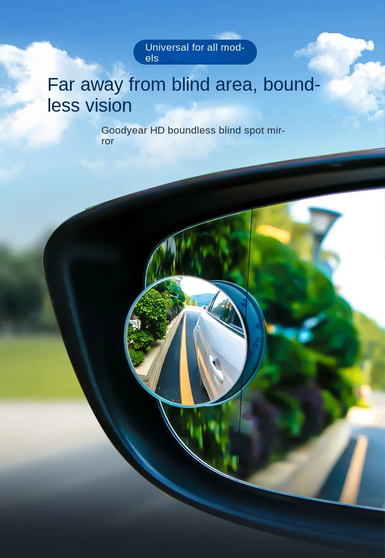 Car Blind Spot Rear View Mirror Wide Angle 360 Degree GLOBGRIP®