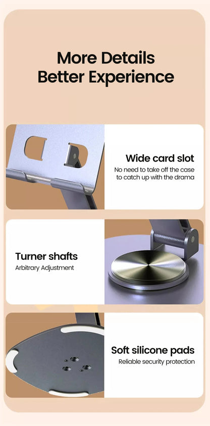 Olaf Rotating Table Cell Phone Holder Support Desktop Stand For iPad Samsung iPhone 15 14 13 Mobile Mount GLOBGRIP®