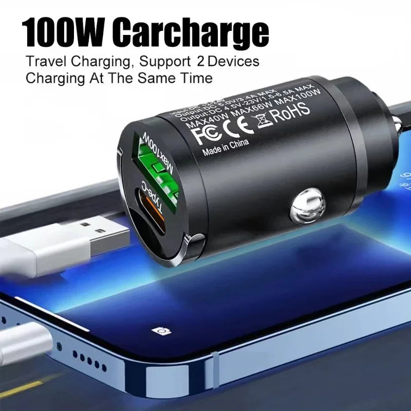 USB Car Charger 100W PD Type-C Fast Charging GLOBGRIP®