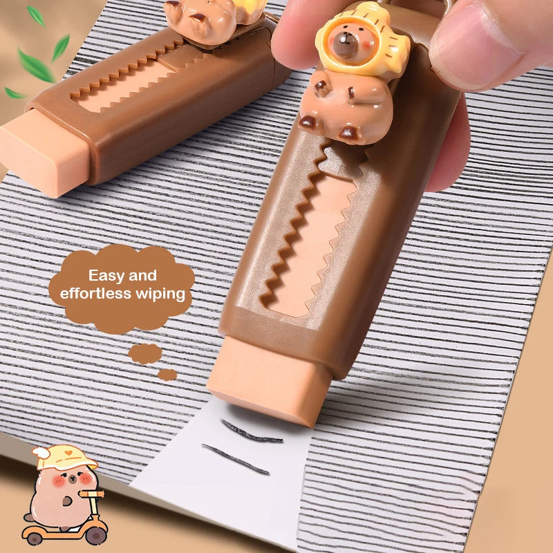 Kawaii Capybara Eraser | Fun Push-Pull Cute Stationery | GLOBGRIP® GLOBGRIP®