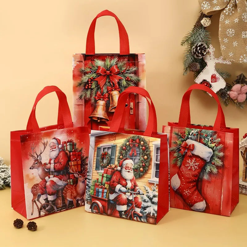 4/8pcs Christmas Gift Bag Santa Non-Woven Bag Christmas Decorations For Home 2025 Xmas Navidad Noel Gifts New Year Packaging Bag GLOBGRIP®