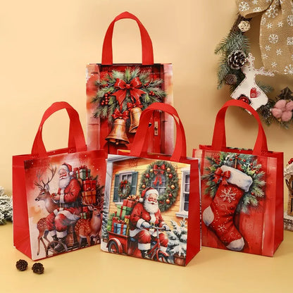 4/8pcs Christmas Gift Bag Santa Non-Woven Bag Christmas Decorations For Home 2025 Xmas Navidad Noel Gifts New Year Packaging Bag GLOBGRIP®