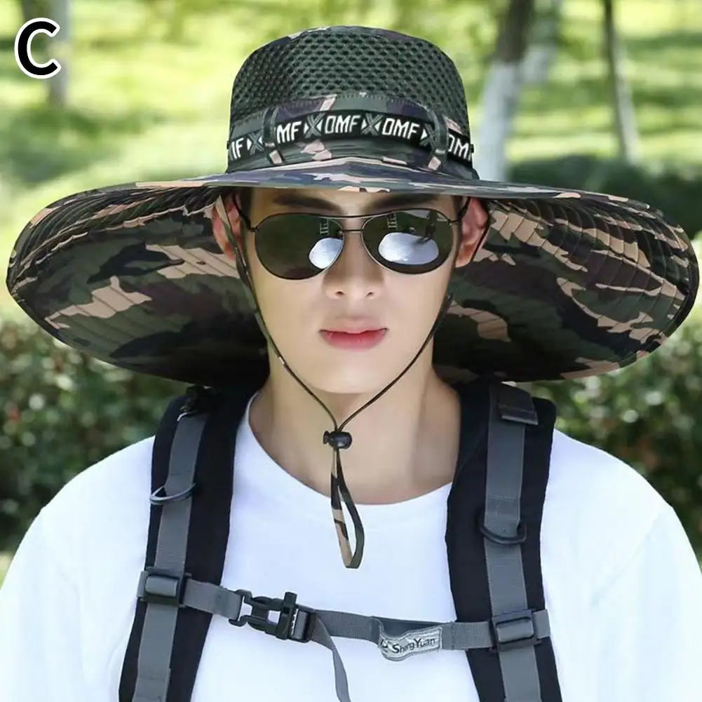 Summer Large Sun Hat Men Women Breathable Fishing Caps Sun UV Protection Mesh Fisherman Hat Hiking Outdoor Beach Cap GLOBGRIP®