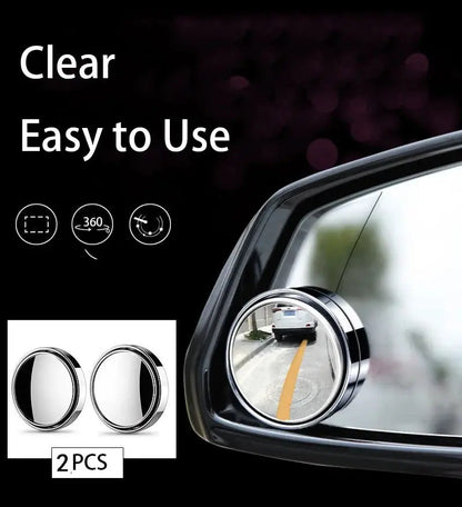 2PCS Convex Blind Spot Mirror | 360° Wide Angle Car 